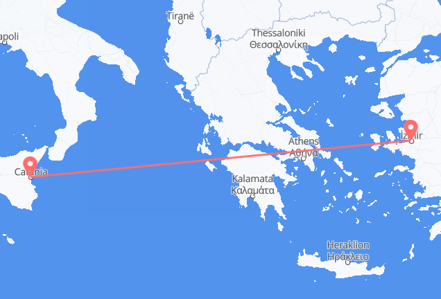 Catania to Izmir