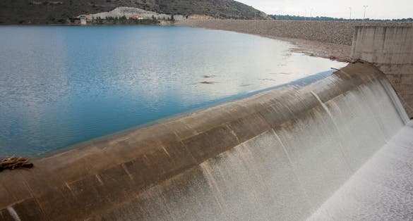 Photo of Kouris Dam, the largest dam in Cyprus.