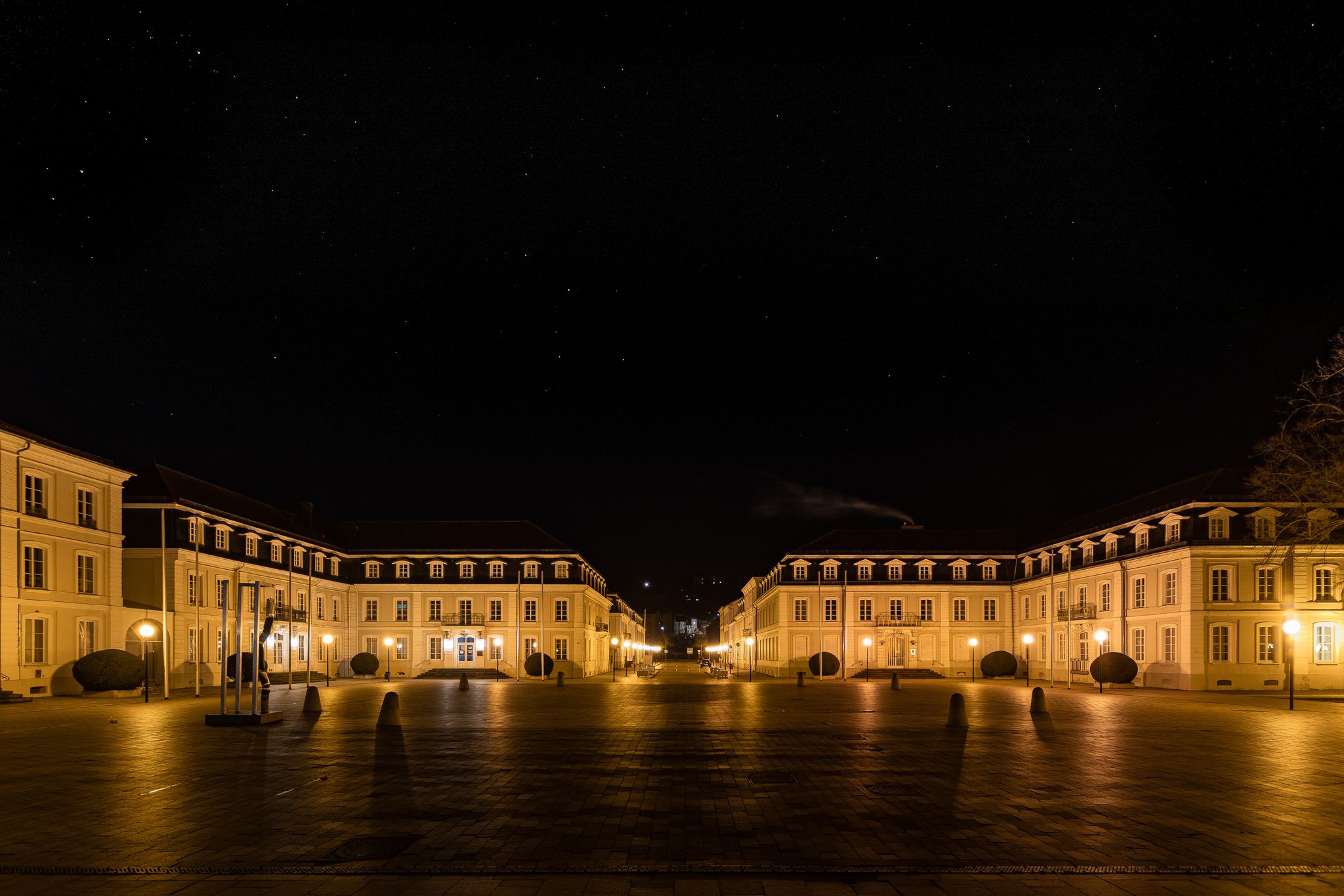 Photo of baroque town hall in Zweibrücken at night Germany.