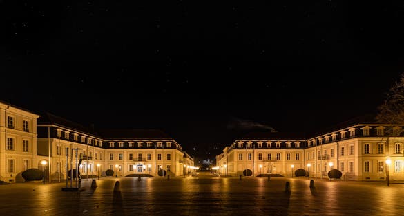 Photo of baroque town hall in Zweibrücken at night Germany.