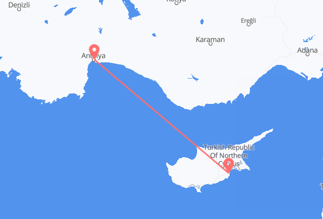 Larnaca to Antalya