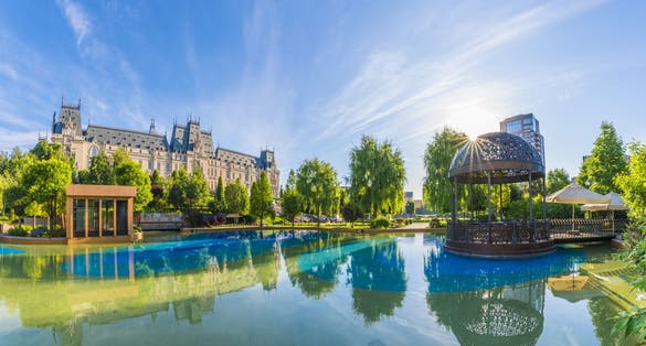 Central square in Iasi town, Moldavia, Romania.