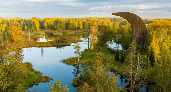 The Kirkilai Observation Tower, an architectural marvel, graces Lithuania's Biržai Regional Park. With its 32-meter height, it provides a unique perspective to admire