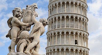 photo of view of Putti fountain, Pisa, Italy.
