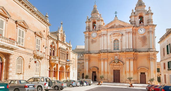 Photo of the St. Paul's Cathedral in Malta's old capital Mdina.