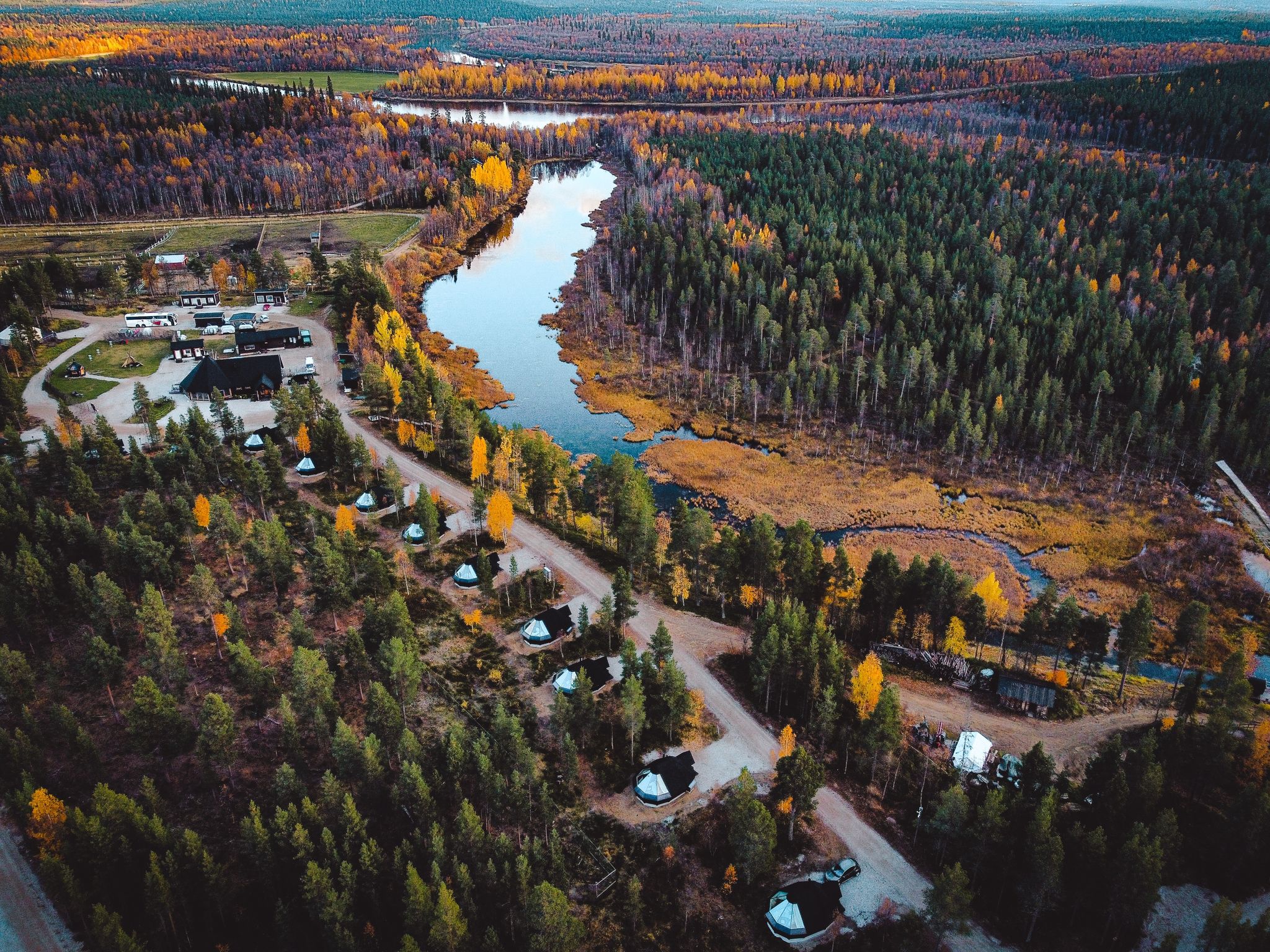 Photo of aieral view of Ivalo, Lapland.