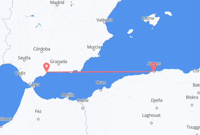 Algiers to Málaga