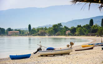 Photo of aerial View of the Coastline and Beach of Leptokarya, Greece.