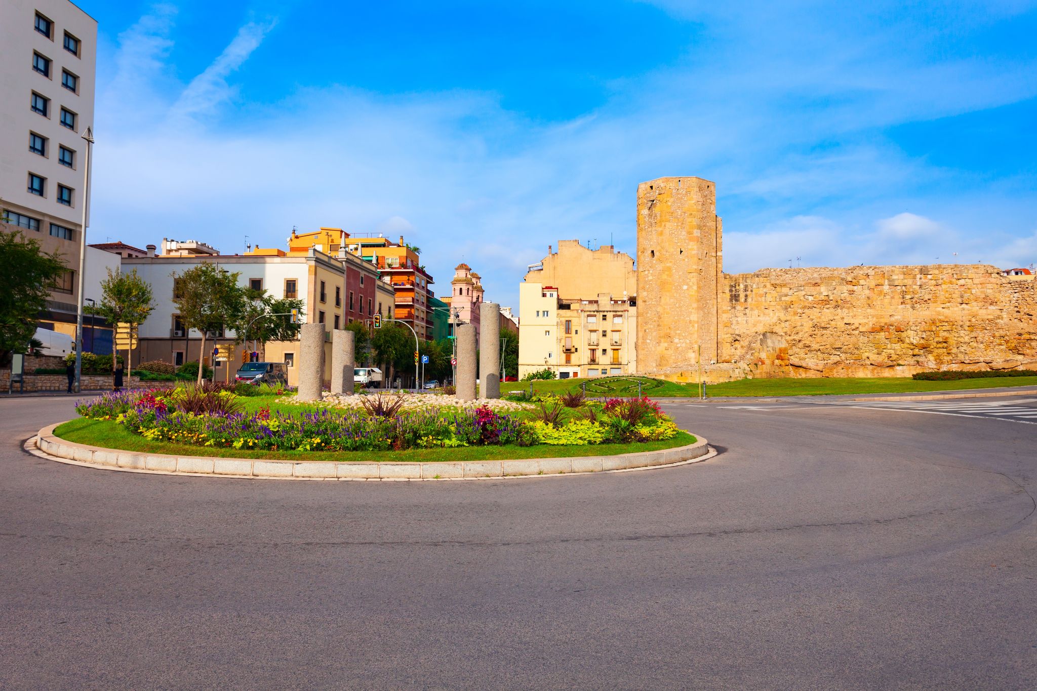 photo of Torre de les Monges in Tarragona. Tarragona is a port city located in northeast Spain on the Costa Daurada in Catalonia region in Spain.