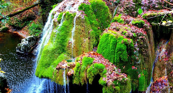 Photo of Autumn landscape in Banat Mountains. Bigar waterfall. Izvorul Bigarului, Transylvania, Romania .