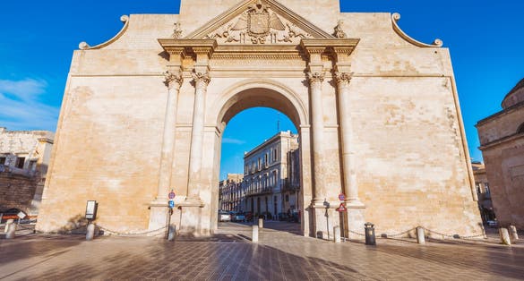 Imposing Porta Napoli in Lecce Italy
