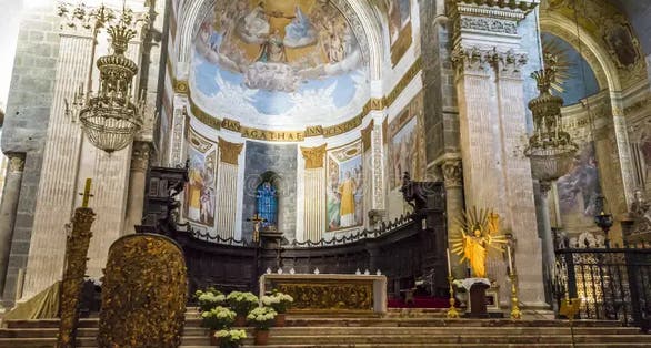 photo of view Interior of Metropolitan Cathedral of Saint Agatha in Catania, Italy.
