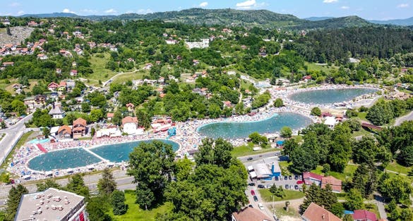 photo of view of Pannonian Lakes Complex in Tuzla, Bosnia and Herzegovina.