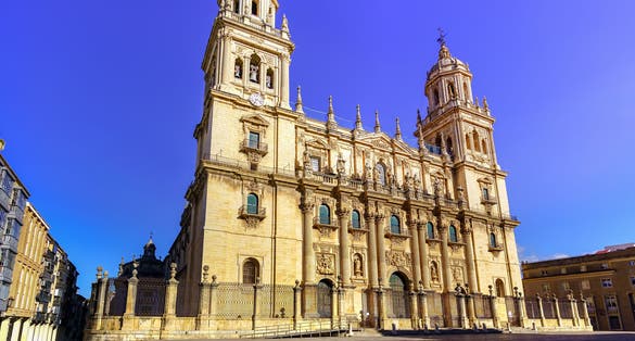 Impressive Catholic cathedral in the city of Jaen in Andalusia, Spain.