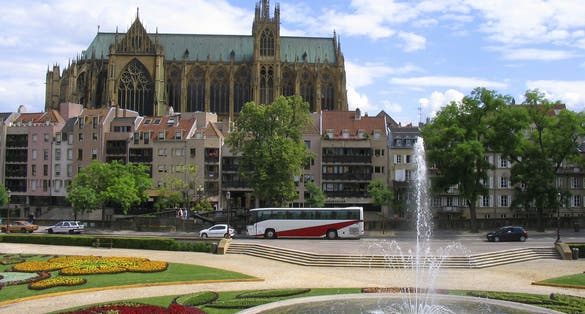 Photo of Place and Cathedral St Etienne at Metz ,Lorraine region, France.