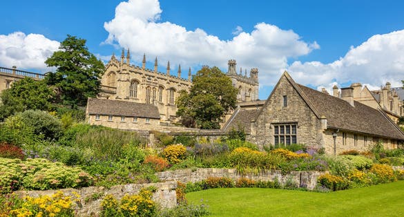 photo of view of Panoramic view of Christ Church College and Memorial Garden. Oxford, England, UK