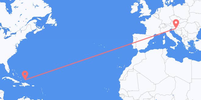 die Turks- und Caicosinseln nach Kroatien