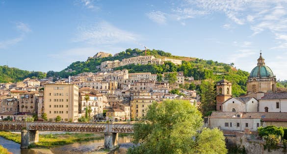 Scenic view of the historic church of San Domenico, major landmark in the old town of Cosenza, Calabria, Italy