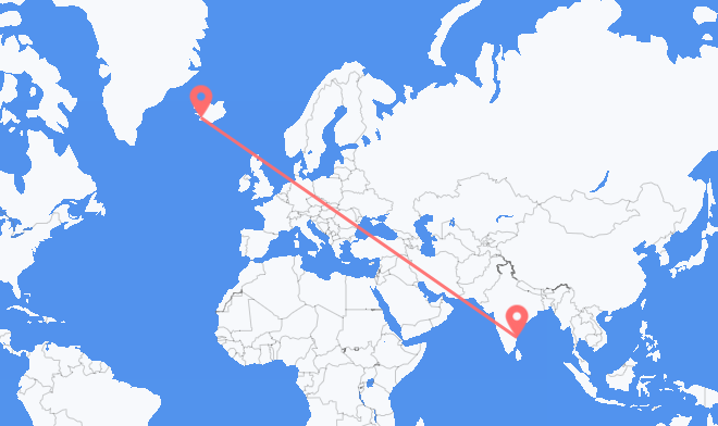 Chennai to Reykjavik