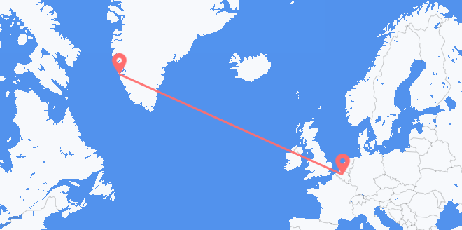 Belgien nach Grönland