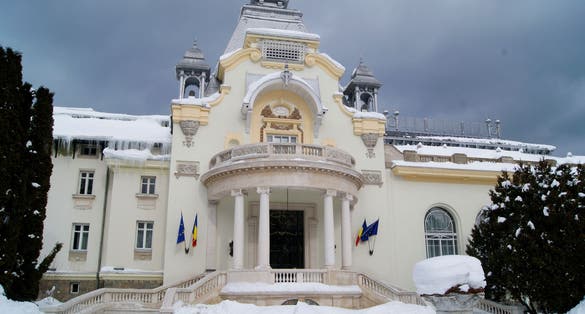 Photo of the Sinaia Casino is located in "Dimitrie Ghica" park, Sinaia, Romania and was built at the initiative of King Carol I of Romania.