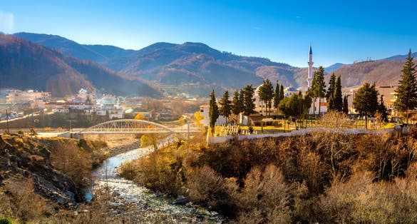 photo of The old town of Xanthi with river and bridge, Greece.