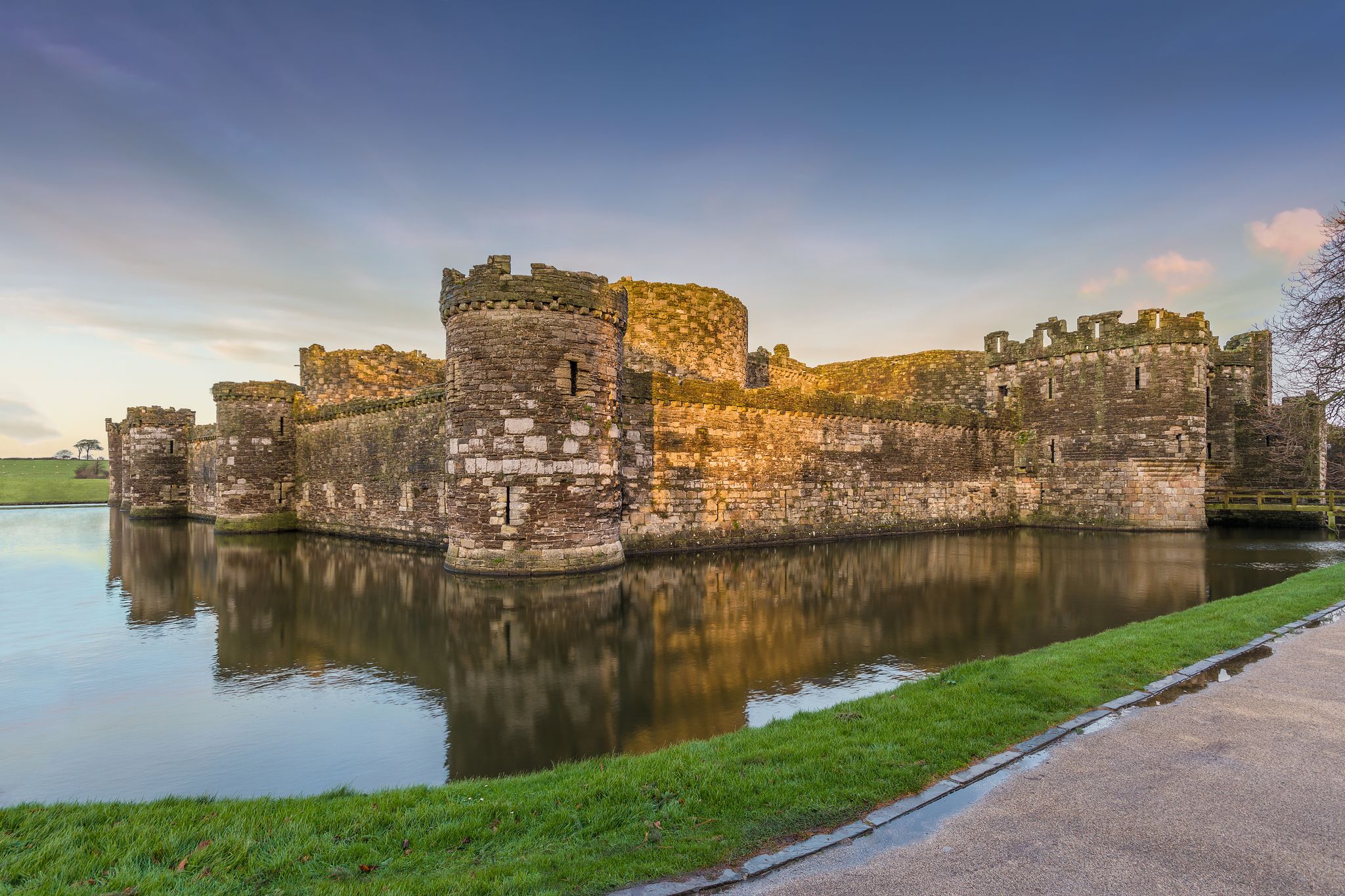 Photo of famous Beaumaris Castle in Anglesey, North Wales, United Kingdom.