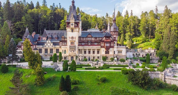 Photo of Peles Castle in Sinaia, Romania.