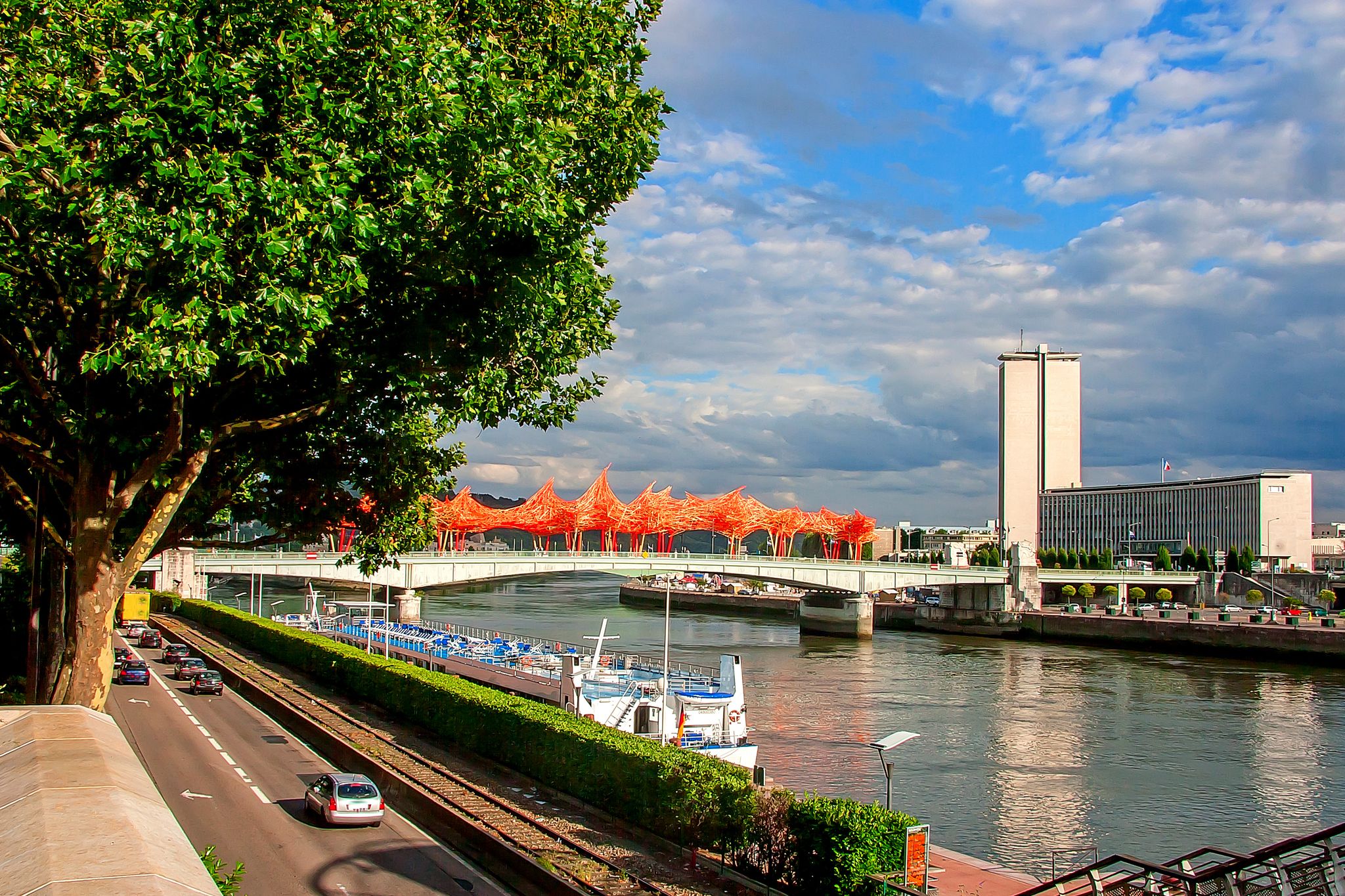 Photo of Rouen the historical capital of Normandy, located in the northwest of France Seine River.