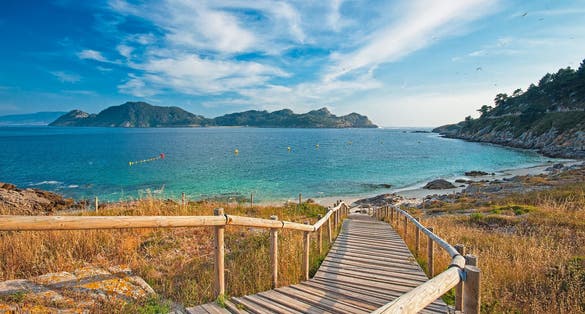 Photo of Nostra Senora beach in Islas Cies islands of Vigo at Spain.