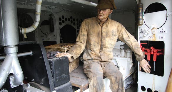 Internal view of Tank Mark II, Male Tank No. 785, that saw action in the Battle of Arras, on display at the Bovington Tank Museum in Dorset.