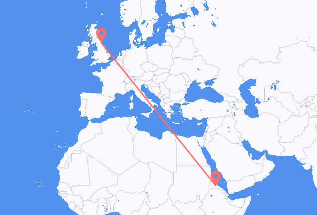 Asmara to Newcastle upon Tyne