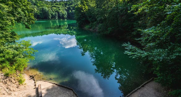 Photo of  Small Emerald Lake in so called "Beech Woods" - large landscape park in Szczecin.