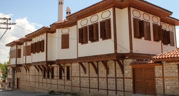 Photo of historical old houses of Edirne, Turkey.