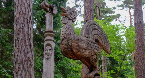 photo of hill of witches on curonian spit in lithuania.