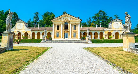 Villa Barbaro designed by Andrea Palladio architect, year 1560, at Maser of Treviso in Italy .