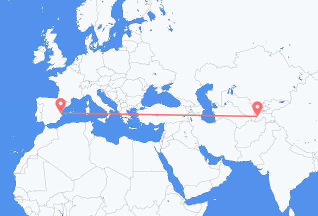 Душанбе в Валенсию