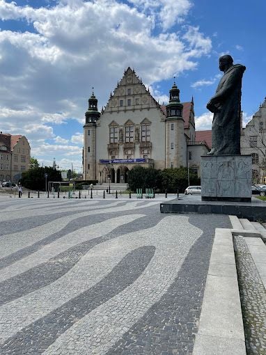 Adam Mickiewicz Monument in Poznań Poland.