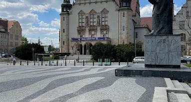 Adam Mickiewicz Monument in Poznań Poland.