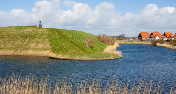 Photo of ruins of Riberhus Castle that is locate on Slotsbanken in Ribe, Denmark.