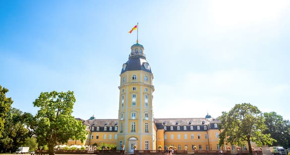 photo of view of Castle in Karlsruhe, Germany.