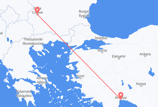 アンタルヤ ソフィアへ