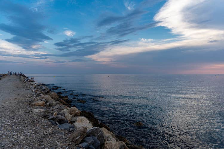 Photo of colorful sunset in Les Saint Maries de la Mer ,France.