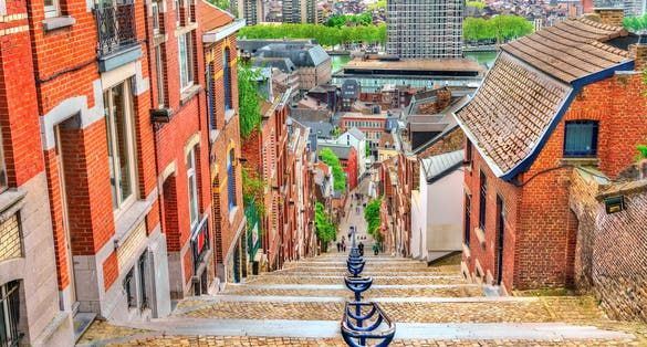 Montagne de Bueren, a 374-step staircase in Liege - Belgium