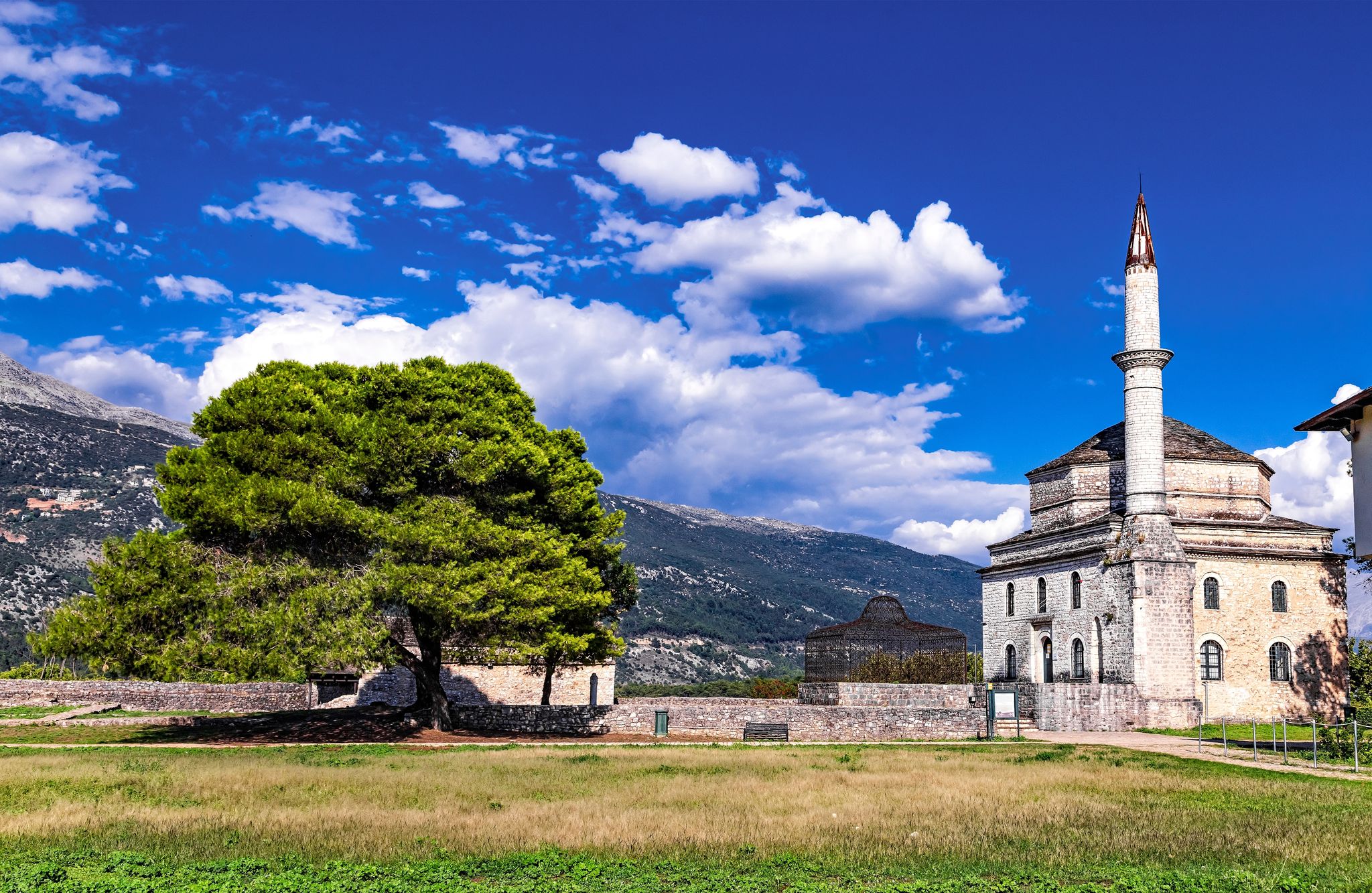 photo of view of Fethiye Mosque with the Tomb of Ali Pasha in the foreground, Ioannina, Greece,Ioannina Greece.