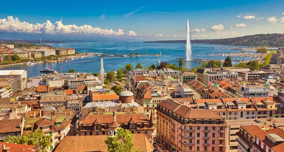 Photo of Geneva skyline cityscape, Switzerland.