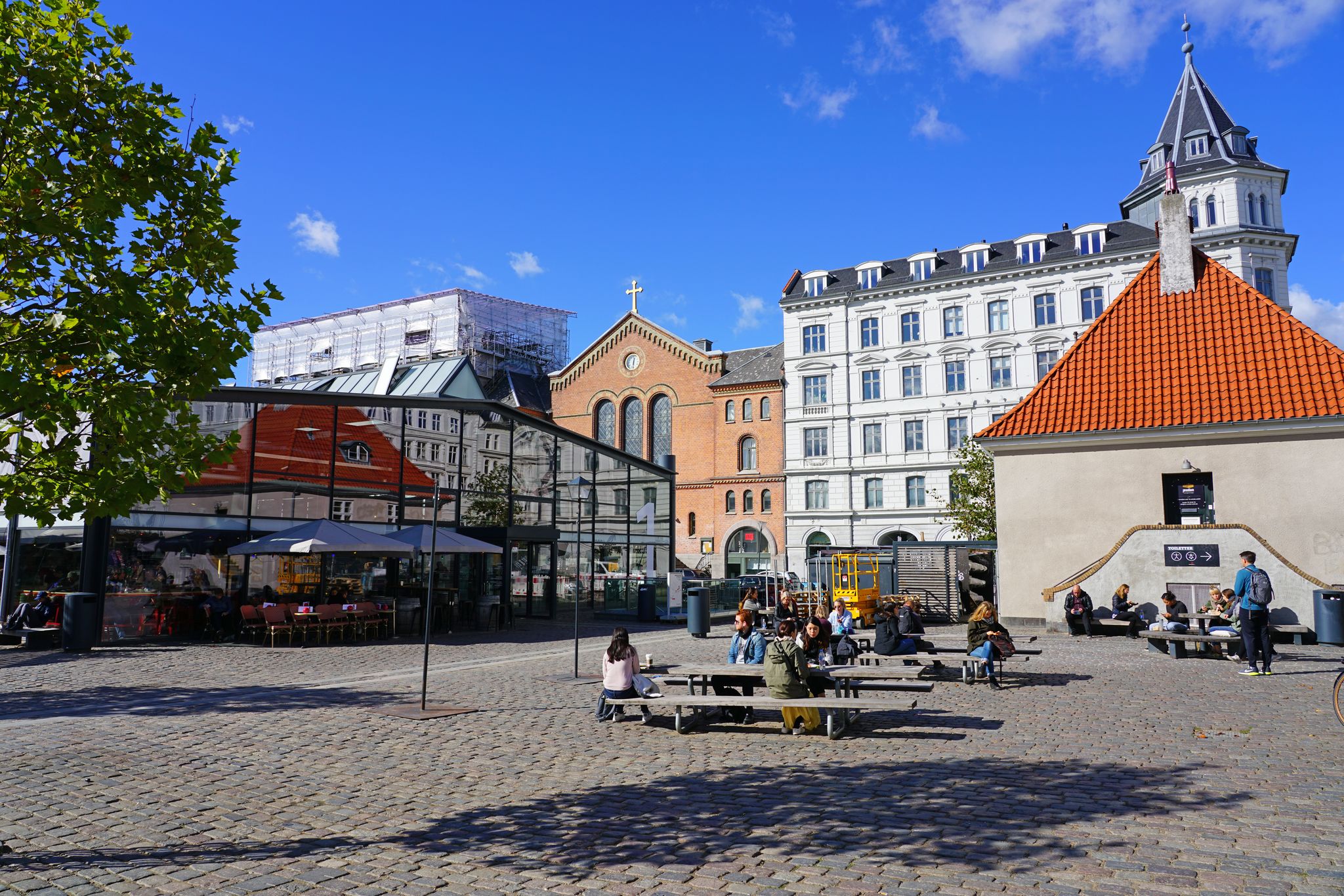 Photo of the Torvehallerne, a gourmet indoor and outdoor food market located in Norreport, Copenhagen, Denmark.