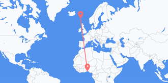 Benin nach die Färöer Inseln