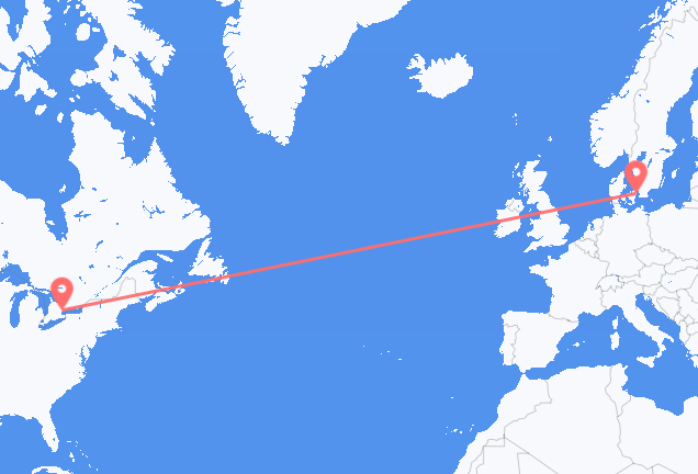Toronto to Copenhagen