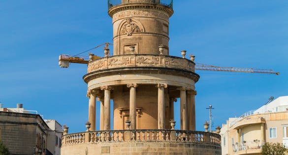 Lija Belvedere Tower or Torri Belvedere is a neoclassic monument a limestone folly tower, Lija, Central Malta, March 2017